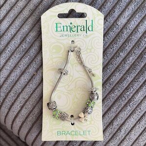 Silver and Green Bracelet